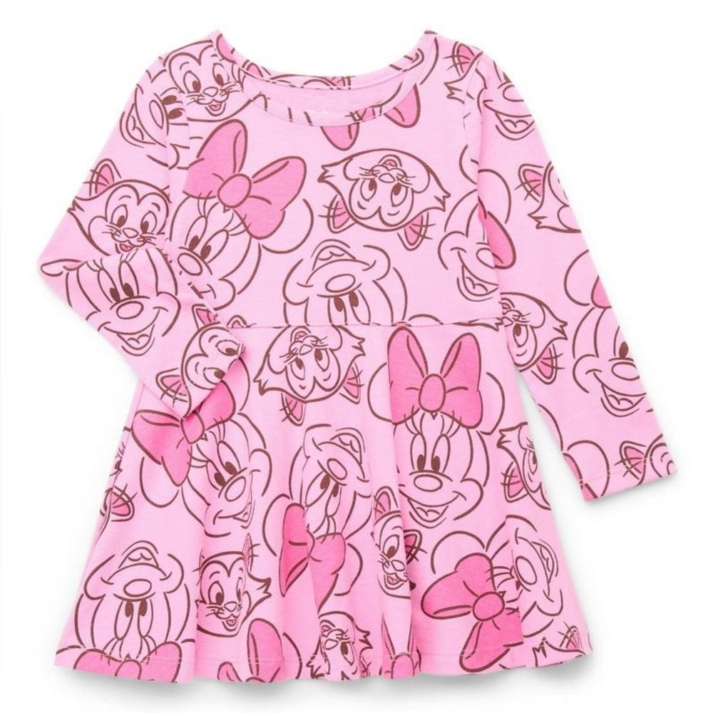 Pink Cartoon Character Kids Casual Dress